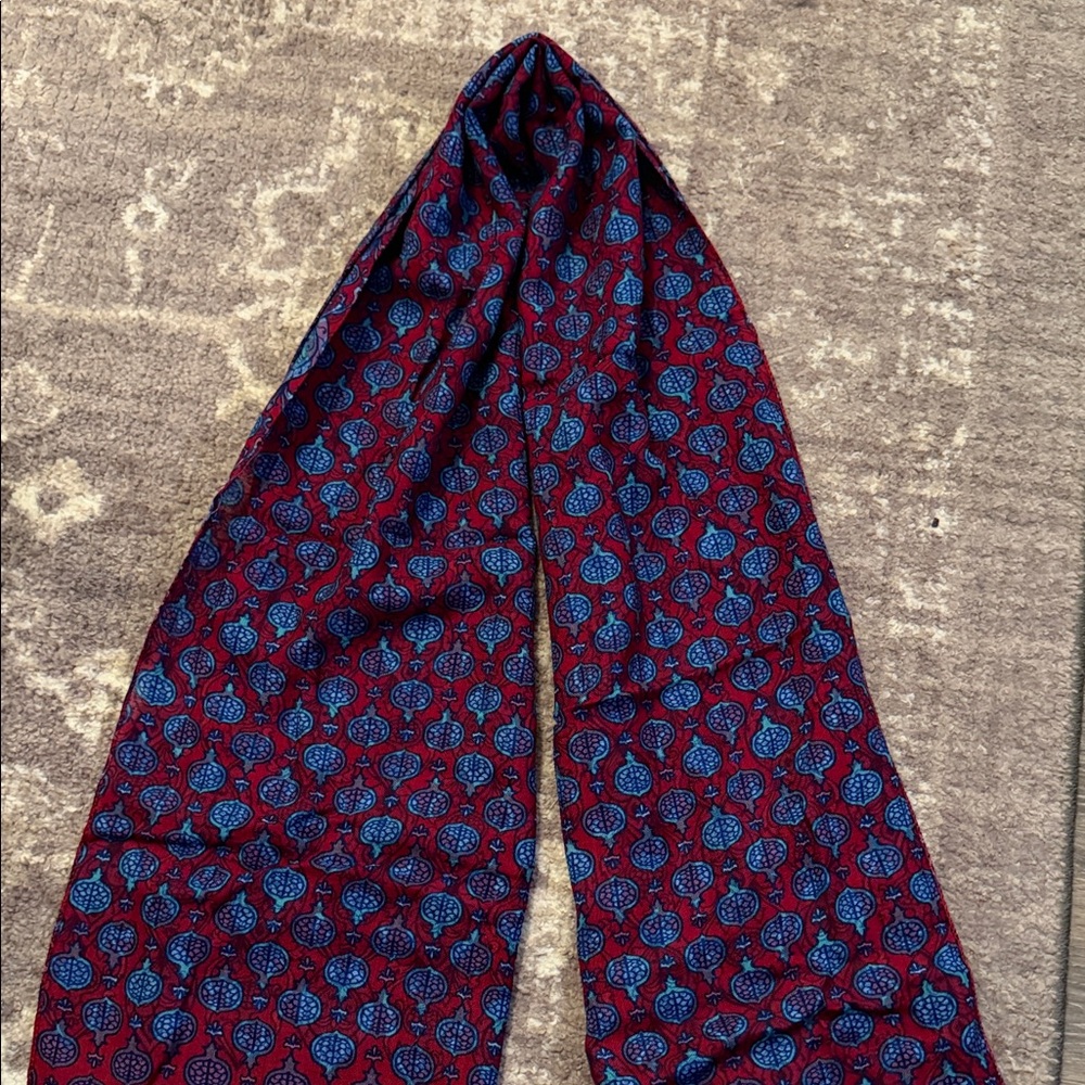Men's Red & Blue Patterned Scarf